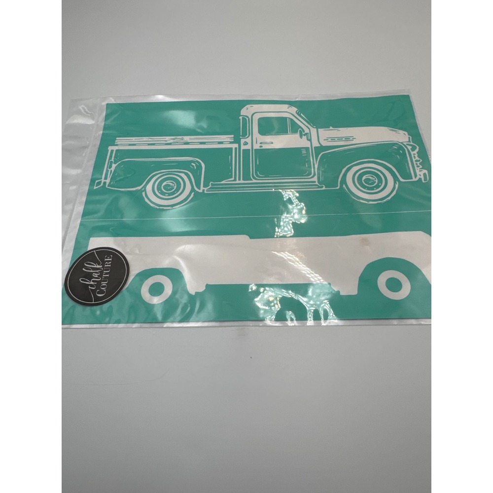 Chalk Couture Single Vintage Truck Chalk Transfer Teal Stencil 10417135 NEW